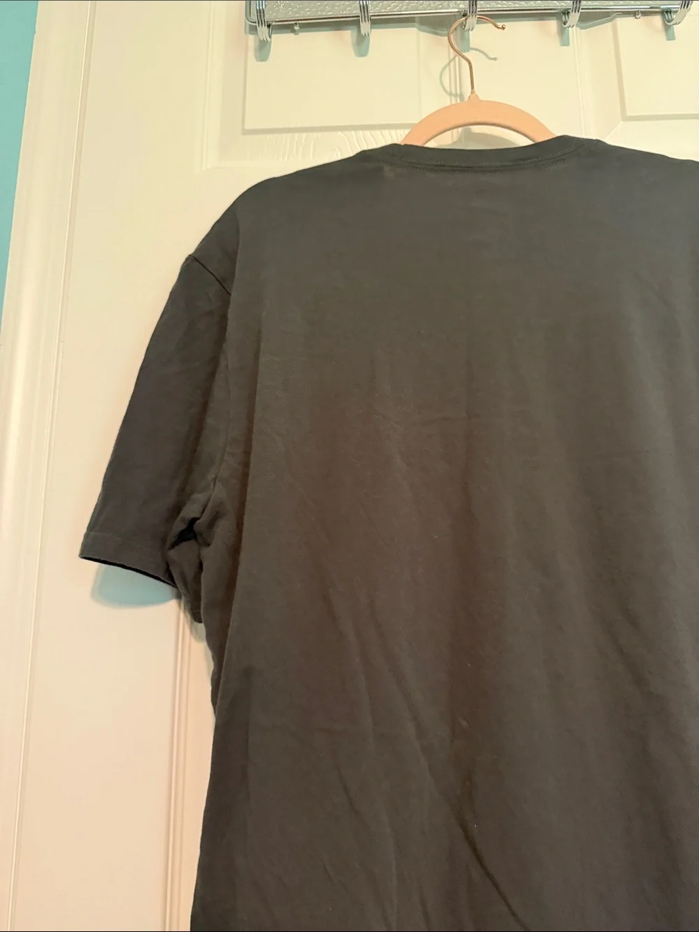 The North Face Charcoal Gray Tee with Blue & Neon Green Graphic